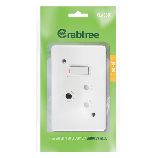 Classic Single Socket Vertical 2x4 with Coverplate (Bag) - 18062/101