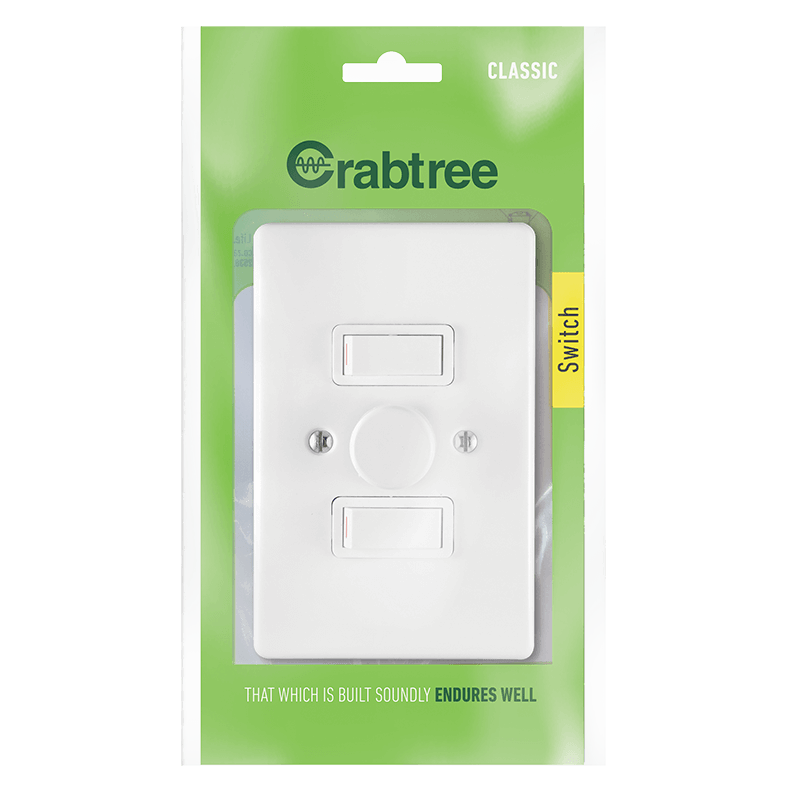 Dimmer 2/3 Lever 500W LED Rotary (Bag) - 18068/101