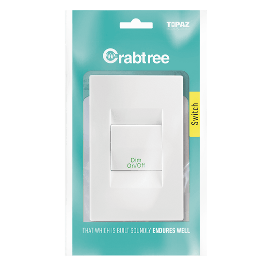 Crabtree 601BPP 1 Lever Bell Press With 125W Led Dimmer - White - 15111/601BPP