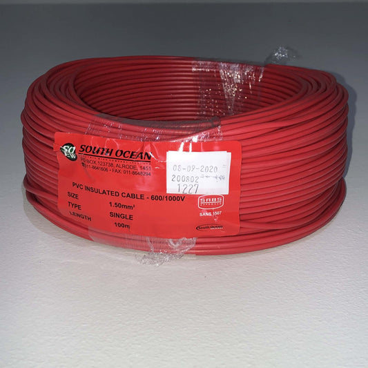 1.5Mm House Wire (Red) 100M Sabs Approved