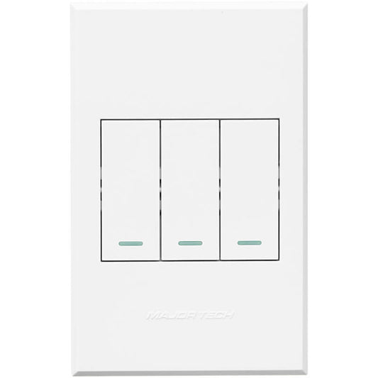 VETi 3 Three-Lever One-Way Switch | 100mm x 50mm | Modern Flat-Design | White