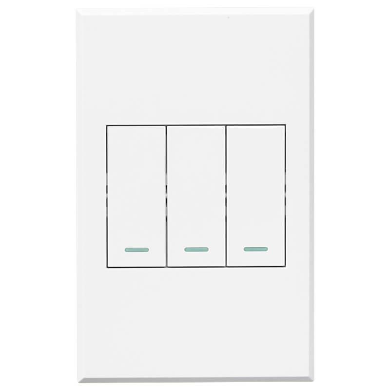 VETi 3 Three-Lever Two-Way Switch | 100mm x 50mm | Modern Flat-Design | White