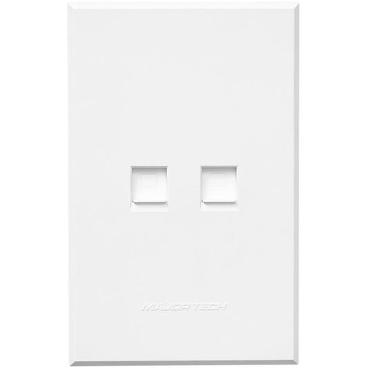 VETi 3 Dual Data Socket | RJ45 Cat 6 | 100mm x 50mm | Modern Design | White
