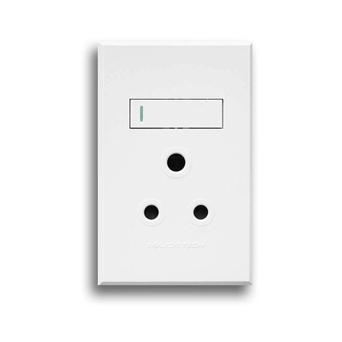 VETi 3 Single Vertical RSA Socket | 100mm x 50mm | Modern Design | White