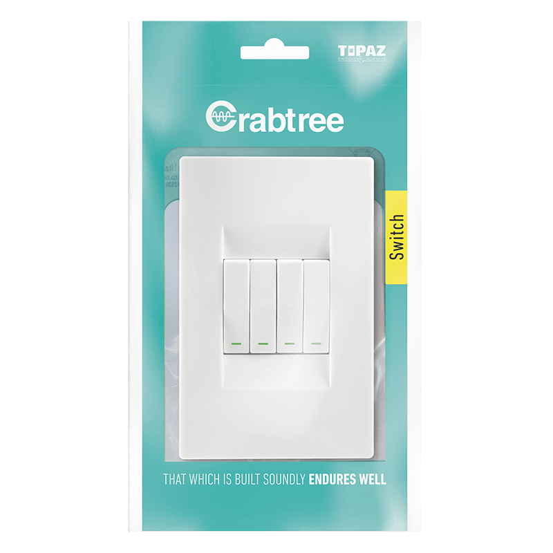 Crabtree 601P 4 Lever 1/2-Way - White - 15142/601P