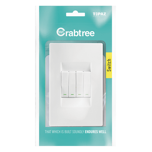Crabtree 601P 4 Lever 1/2-Way - White - 15142/601P