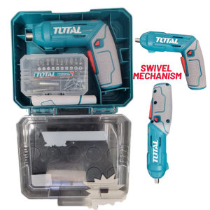 Total Cordless 4V Screwdriver + Tool Box Combo Deal RCP-4VSD+TB