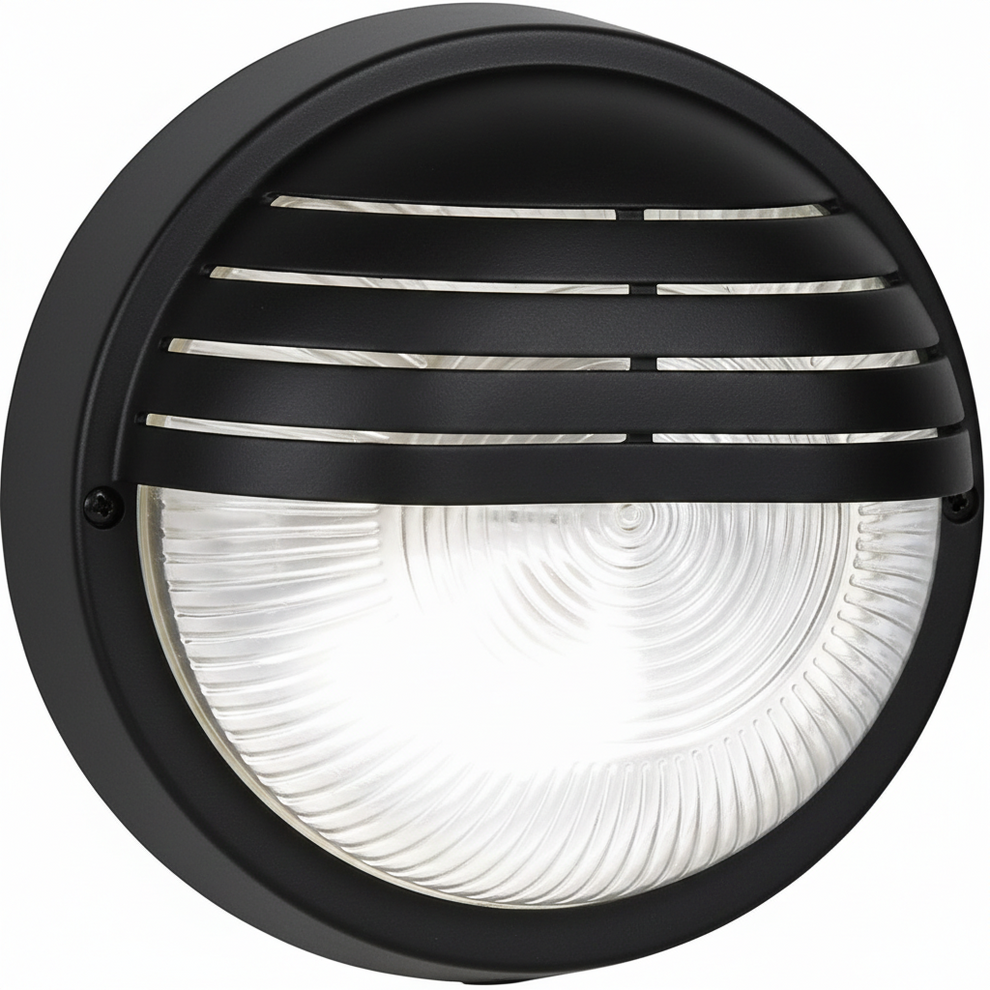 BH023 BLACK Bright Star ROUND EYELID PVC BULKHEAD - BLACK IP44 ES ...