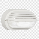 BH026 WHITE Bright Star OVAL EYELID PVC BULKHEAD CLEAR GLASS WHITE IP54 ES