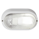 BH027 WHITE Bright Star OVAL PLAIN PVC BULKHEAD - WHITE IP54 ES