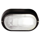 BH027 BLACK Bright Star OVAL PLAIN PVC BULKHEAD - BLACK IP54 ES