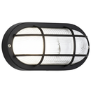 BH028 BLACK Bright Star PVC BULKHEAD CLEAR GLASS OVAL GRID IP54 40W ES