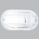 BH028 WHITE Bright Star OVAL GRID PVC BULKHEAD - WHITE IP44 ES