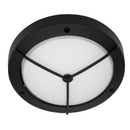 BH050 BLACK Bright Star 270MM ROUND GRID FROSTED GLASS IP54 1X ES