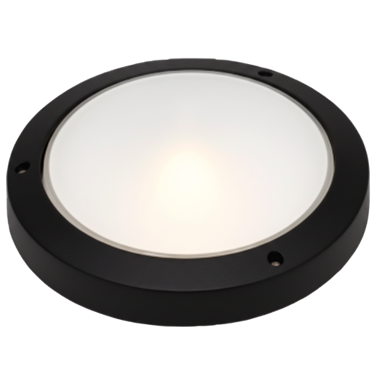Bright Star BH051 BLACK 270MM ROUND FROSTED GLASS IP54 1X ES