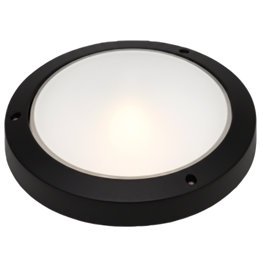 Bright Star BH051 BLACK 270MM ROUND FROSTED GLASS IP54 1X ES