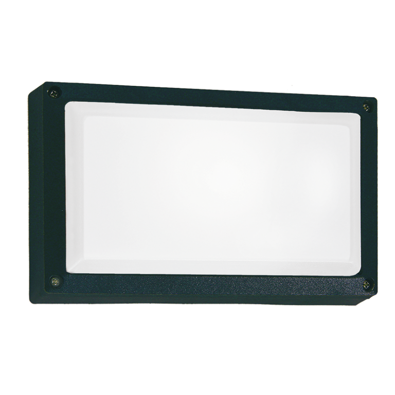 Bright Star BH075 BLACK RECTANGLE,1X15W ES, DIE CAST,POLY COVER IP44