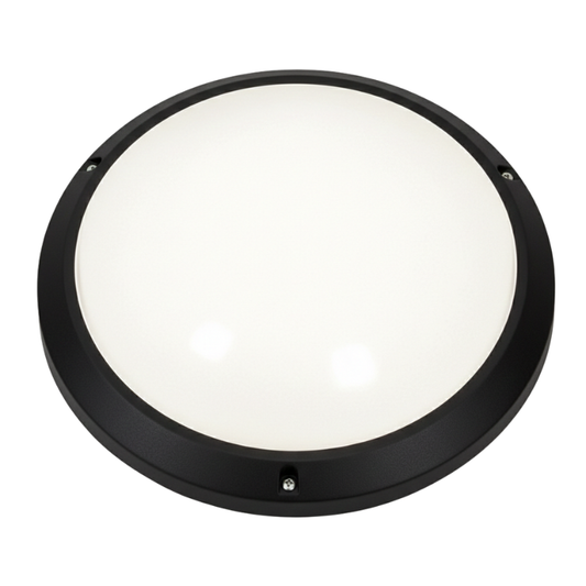 Bright Star BH114 BLACK ABS PLASTIC ROUND BULKHEADPOLY COVER IP54 1X60W ES