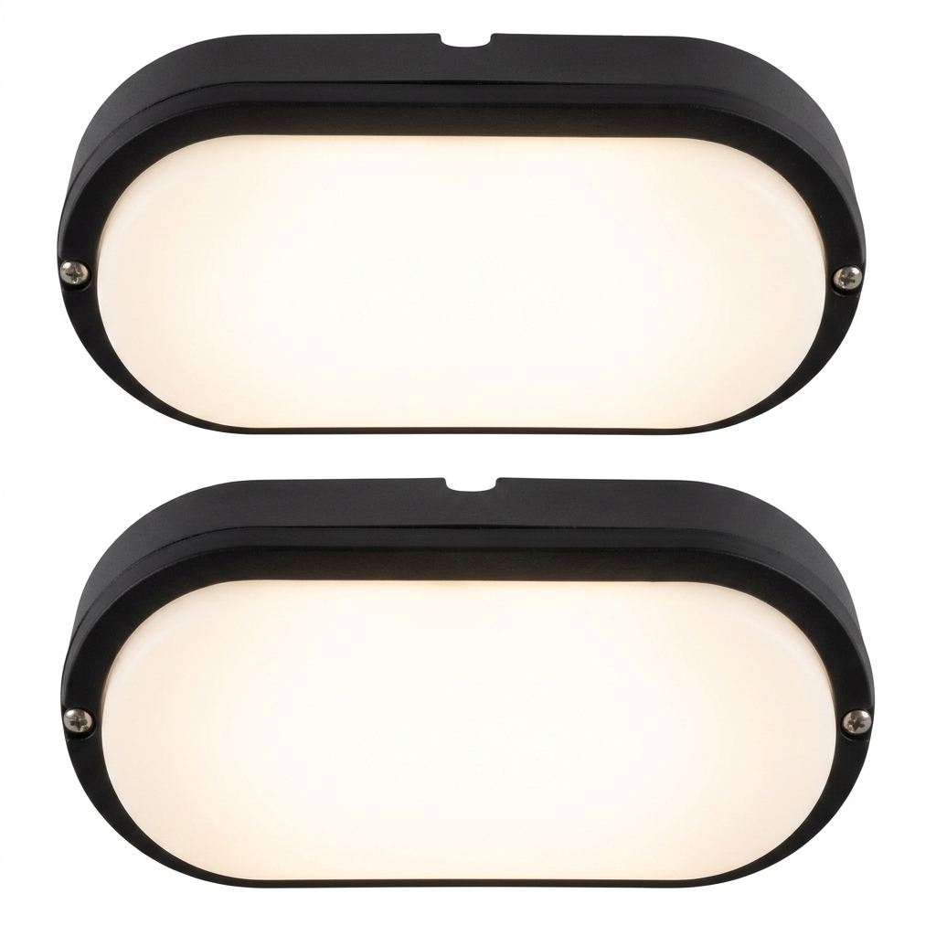 Bright Star BH124 BLACK 8 WATT OVAL PVC 4000K (IP65) BULKHEAD