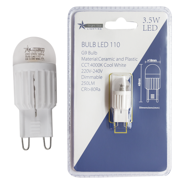 Bright Star BULB LED 110 G9 DIMMABLE 3.5W COOL WHITE
