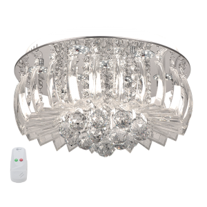 Bright Star CF011/9 CHROME 9x3w Led,glass&crystal fitting,3000k&6000k,remote
