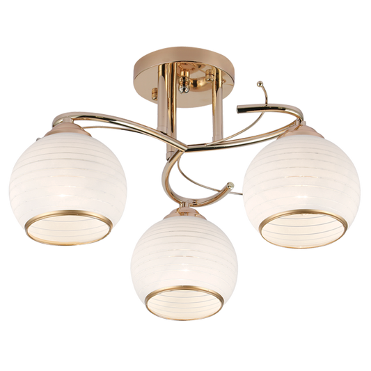 Bright Star CF195/3 GOLD METAL WITH PATTERNED WH GLASS 3X40W ES
