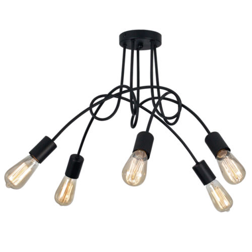 Bright Star CF384/5 BLACK BLACK METAL CEILING FITTING 5X60W ES 600X380MM