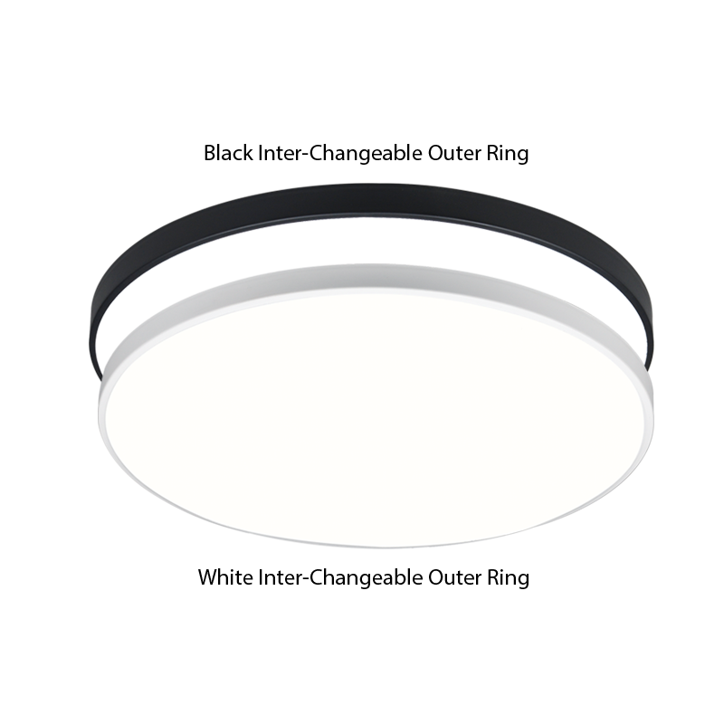 Bright Star CF385-18W CCT 18W LED CCT POLYCARBON BLK+WH OUTER RINGS 250MM