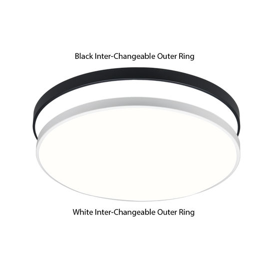Bright Star CF385-18W CCT 18W LED CCT POLYCARBON BLK+WH OUTER RINGS 250MM