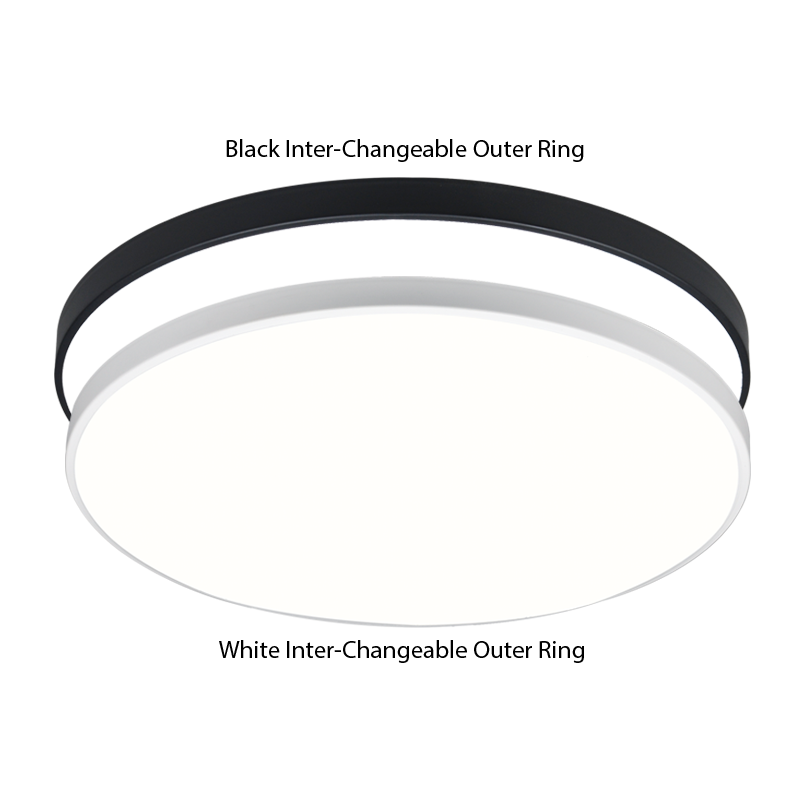 Bright Star CF386-24W CCT 24W LED CCT POLYCARBON BLK+WH OUTER RINGS 330MM