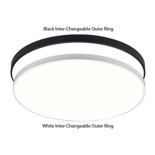 Bright Star CF387-32W CCT 32W LED CCT POLYCARBON BLK+WH OUTER RINGS 380MM