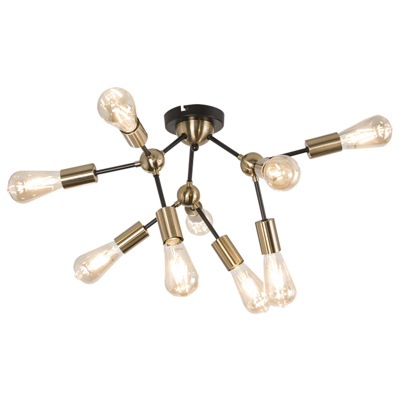 Bright Star CF434/9 BRASS ANT/BRASS/BLK 9 X40W ES 730MMX355MM