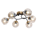 Bright Star CF435/6 BRASS METAL ANT/BRASS/BLK+COGNAC GLS 6X40W ES 622X200MM