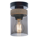 Bright Star CF436 WOOD METAL+WOOD SMOKE GLASS 1X40W ES 95X180MM