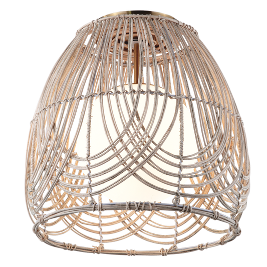Bright Star CF444 RATTAN RATTAN+ WHITE INNER GLASS 1X40W ES 300MM