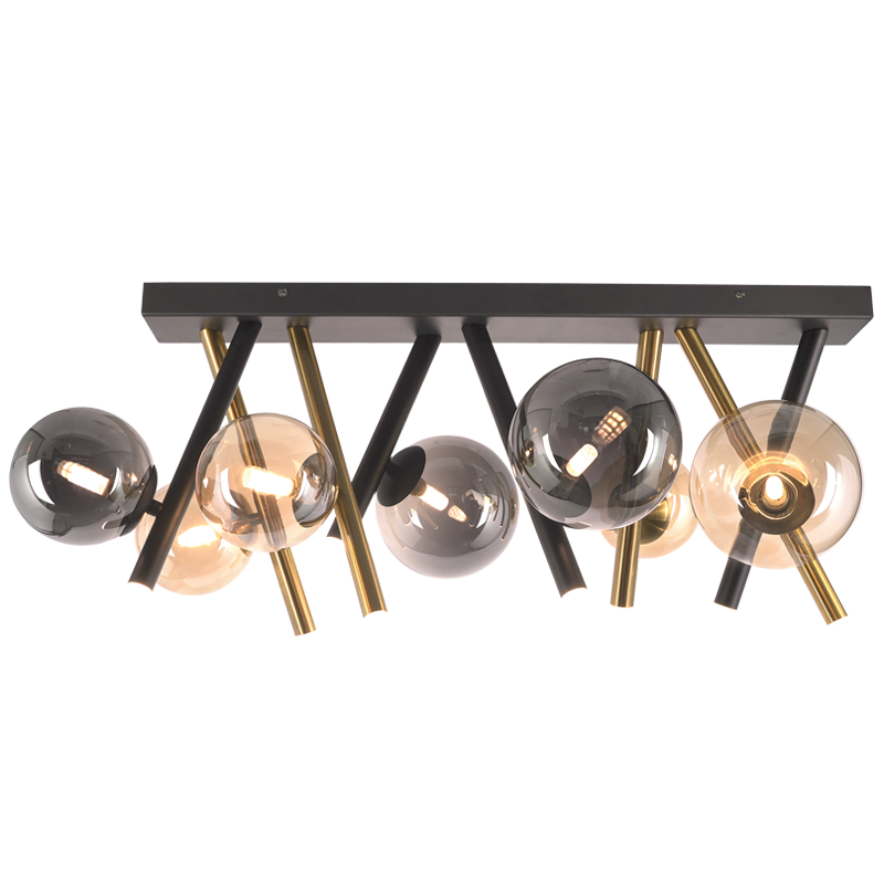 Bright Star CF485 BK/GD 12W LED CCT + 8XG9 GLASS LIGHT