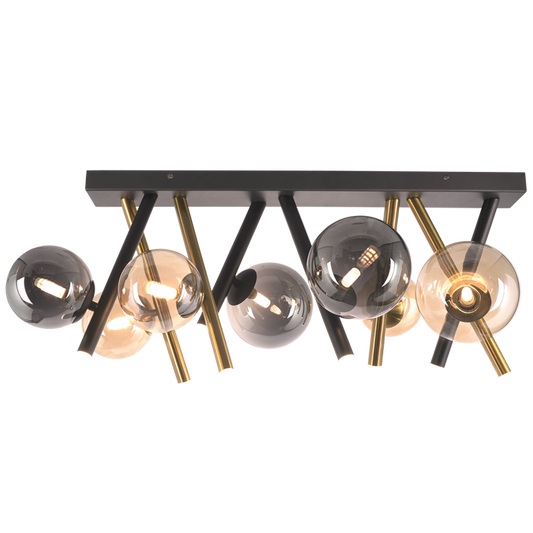 Bright Star CF485 BK/GD 12W LED CCT + 8XG9 GLASS LIGHT