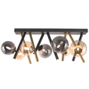 Bright Star CF485 BK/GD 12W LED CCT + 8XG9 GLASS LIGHT