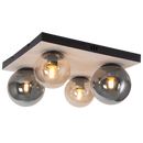 Bright Star CF516 BK/AMBER METAL & GLASS LIGHT 4X40W ES