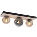 Bright Star CF517 BK/AMBER METAL & GLASS LIGHT 3X40W ES