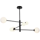 Bright Star CH393/6 BLACK BLACK METAL CHANDELIER OPAL GLS 6X5W G9
