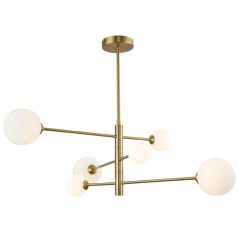 Bright Star CH394/6 GOLD GOLD METAL CHANDELIER OPAL GLS 6X5W G9