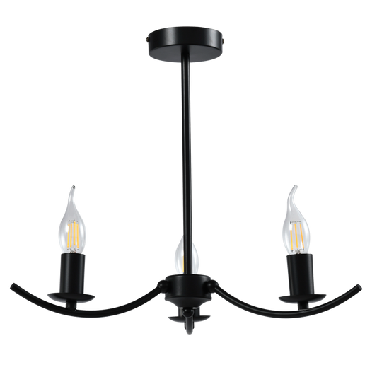 Bright Star CH395/3 BLACK BLACK METAL CHANDELIER 3 X 40W SES