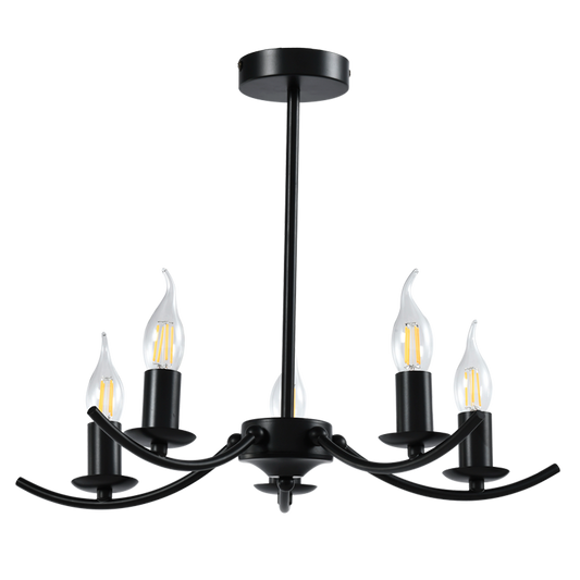 Bright Star CH395/5 BLACK BLACK METAL CHANDELIER 5 X 40W SES