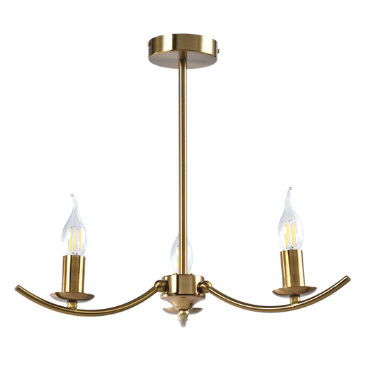 Bright Star CH396/3 GOLD GOLD METAL CHANDELIER 3 X 40W SES