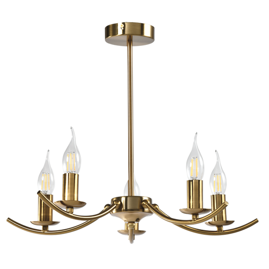 Bright Star CH396/5 GOLD GOLD METAL CHANDELIER 5 X 40W SES
