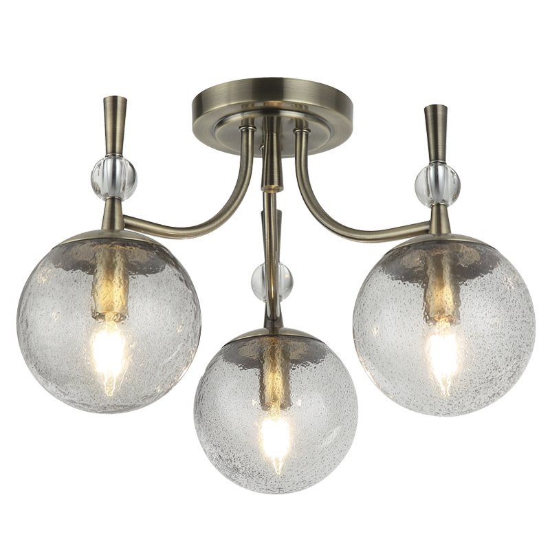 Bright Star CH398/3 ANTIQUE ANTIQUE METAL CHANDELIER SPECKLED GLS 3X40W SES