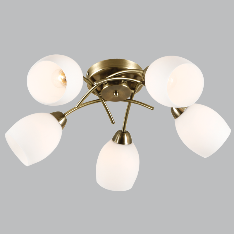 Bright Star CH489/5 ANTIQUE ANTIQUE METAL CHANDELIER WHITE GLS 5X40W ES