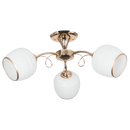 Bright Star CH491/3 GOLD GOLD METAL CHANDELIER WH PATTERNED GLS 3X40W ES