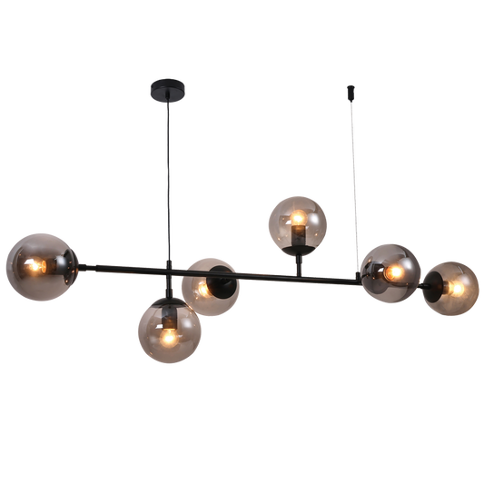 Bright Star CH506/6 MATT BK 6 X E27 40W PENDANT